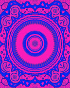 Vibrant Pink Electric Blue Medallion Rug