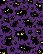 Cute Black Cats Paws Pattern Rug