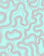 Wavy Red Line Abstract Pattern Rug