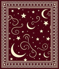 Celestial Moon Star Patterned Rug