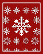 Classic Snowflakes Red Pattern Rug