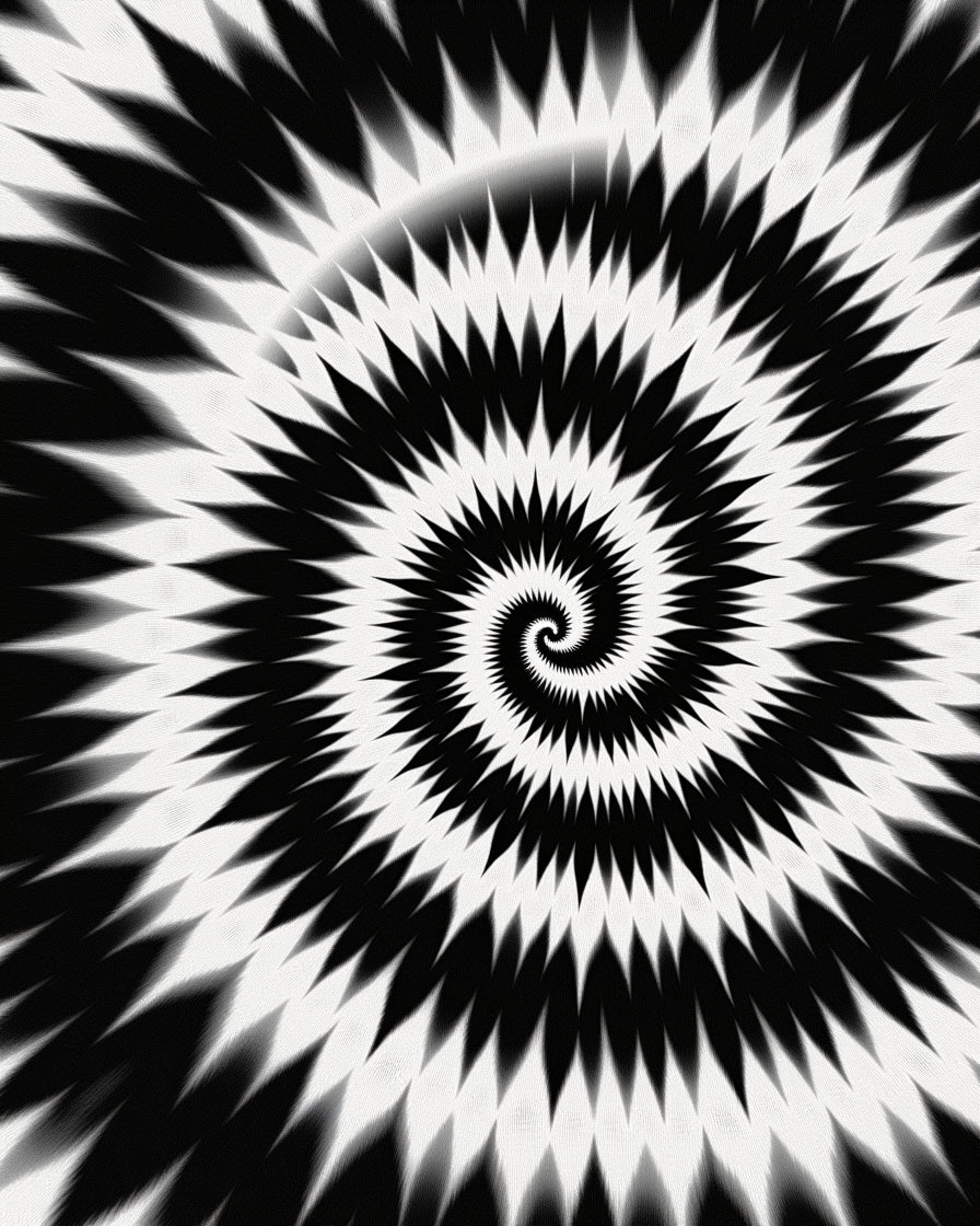 Monochromatic Spiral Sharp Pattern Rug