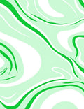 Elegant Green Wavy Swirl Design Rug