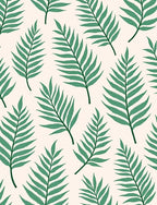 Green Fern Leaf Print Rug
