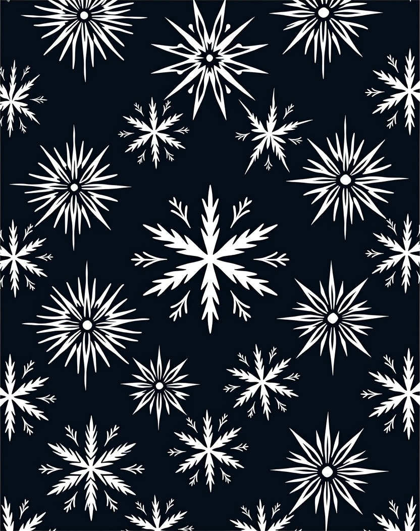 Midnight Navy White Snowflake Burst Rug