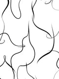 Continuous Black Line Abstract Pattern Rug