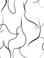 Continuous Black Line Abstract Pattern Rug