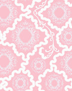 Ornate Mandala Patterned Pink Rug