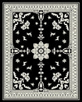 Black White Floral Mandala Pattern Rug