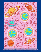 Whimsical Cosmic Planet Galaxy Swirls Rug