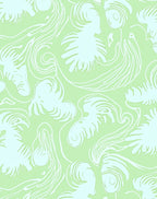 Aqua Lime Organic Swirl Art Rug
