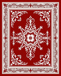 Classic Red Ornamental Floral Pattern Rug
