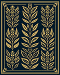 Golden Leaf Branch Pattern Design Rug