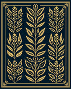 Golden Leaf Branch Pattern Design Rug