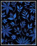 Electric Blue Botanical Branch Array Rug