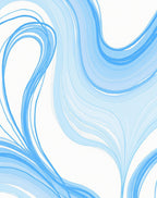 Abstract Blue Swirl Flow Rug