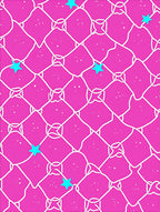 Pink Mesh With Aqua Stars Design Rug