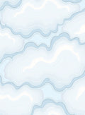Abstract Pale Blue Wavy Lines Rug