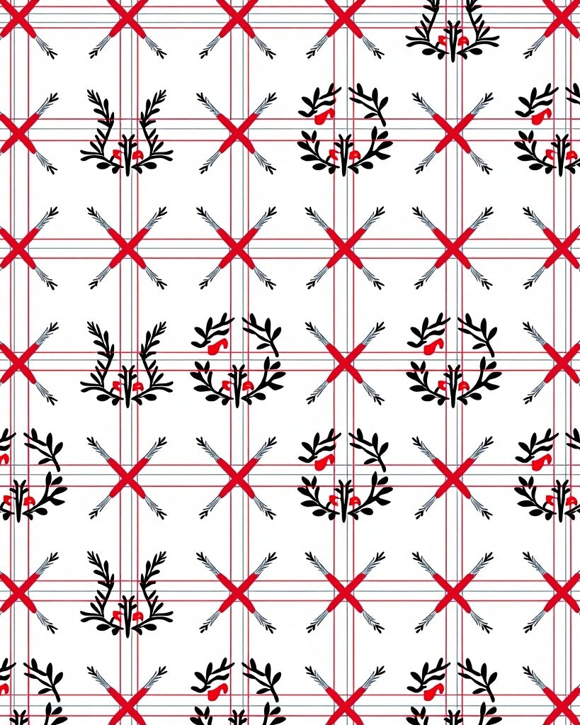 Red Cross Arrow Berry Pattern Rug