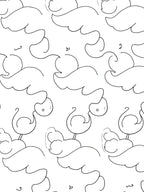 Whimsical Cloud Bird Doodle Pattern Rug