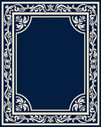 Ornate Cream Floral Border Design Rug