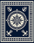 Nautical Compass Anchor Patterned Rug