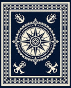 Nautical Compass Anchor Patterned Rug