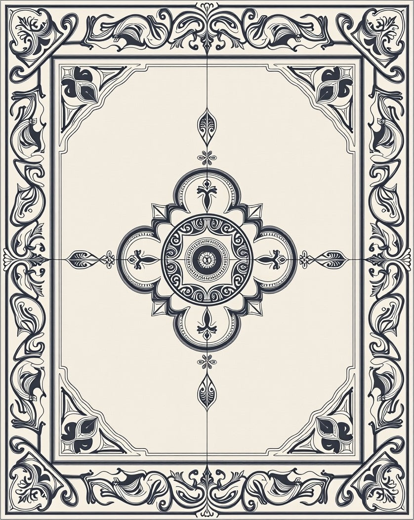 Ornate Floral Mandala Design Rug