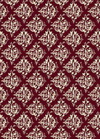 Burgundy Ivory Traditional Pattern Rug