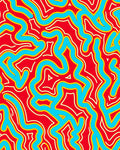 Vibrant Wavy Line Art Design Rug