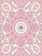 Pink Cream Mandala Pattern Design Rug