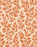 Orange Leaf Branch Pattern Rug