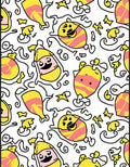 Whimsical Cartoon Characters Squiggles Design Rug