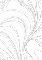Minimalist White Gray Swirl Rug