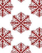 Red Snowflake Patterned Rug