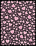 Pink Hearts With Twigs Pattern Rug