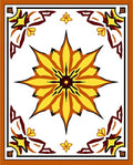Bold Yellow Floral Starburst Pattern Rug