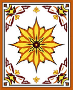 Bold Yellow Floral Starburst Pattern Rug