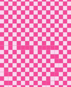 Pink Checkered Grid Pattern Rug