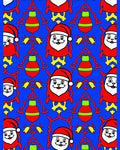 Christmas Santa Claus Blue Red Yellow Tiling Rug