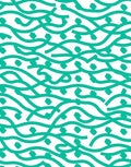 Teal Wavy Diamond Pattern Rug