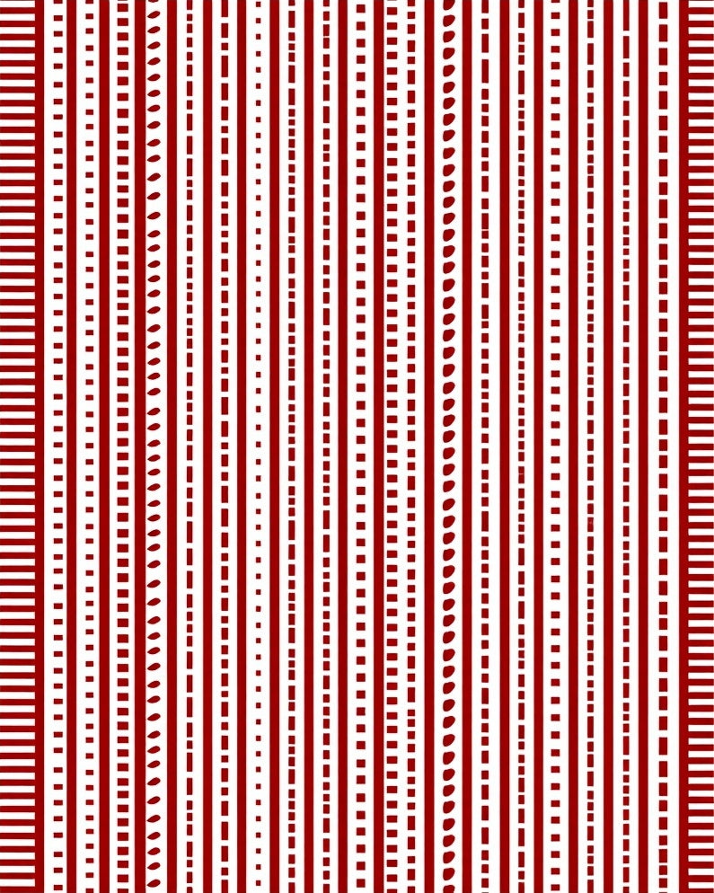 Red White Vertical Stripes Pattern Rug