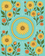 Yellow Orange Floral Garden Design Rug
