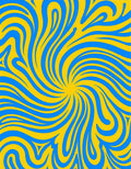 Blue Yellow Swirl Pattern Rug