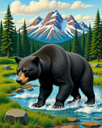 Majestic Bear Nature Scene Rug