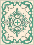 Elegant Teal Scrollwork Floral Medallion Rug