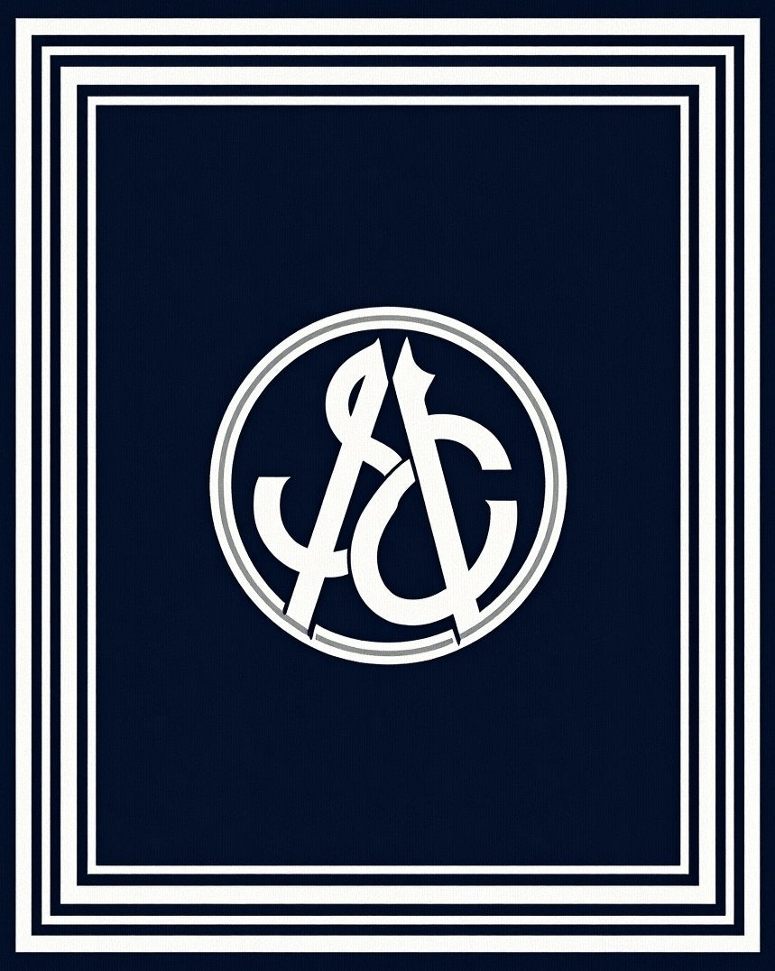 Classic Monogrammed Stripe Border Rug