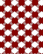 Red White Interlocking Block Pattern Rug
