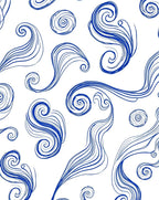 Blue Swirls Abstract Waves Design Rug