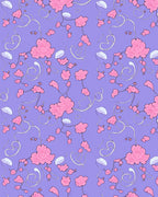Pink Floral Swirls Lavender Pattern Rug